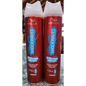 Wella Shockwave Ultra Strong Power Hold Hairspray. Pack Of 2. NEW